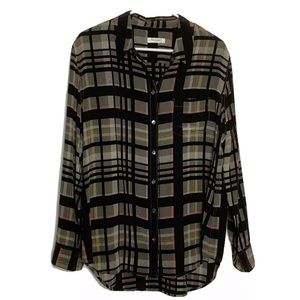 Equpiment Femme Large Silk Button Down Black